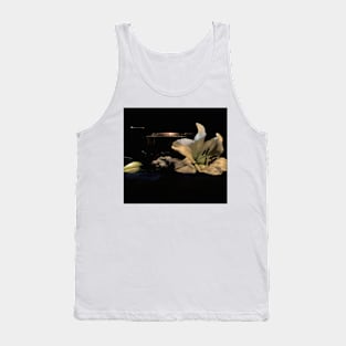 Silver, Stones, and Lilies  - Baroque Inspired Dark Still Life Photo Tank Top